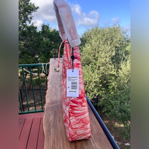 NWT Brahmin SET Tabitha  Shoulder Bag and Jane Wallet in PINK FLAMINGO Melbourne - Picture 6 of 15